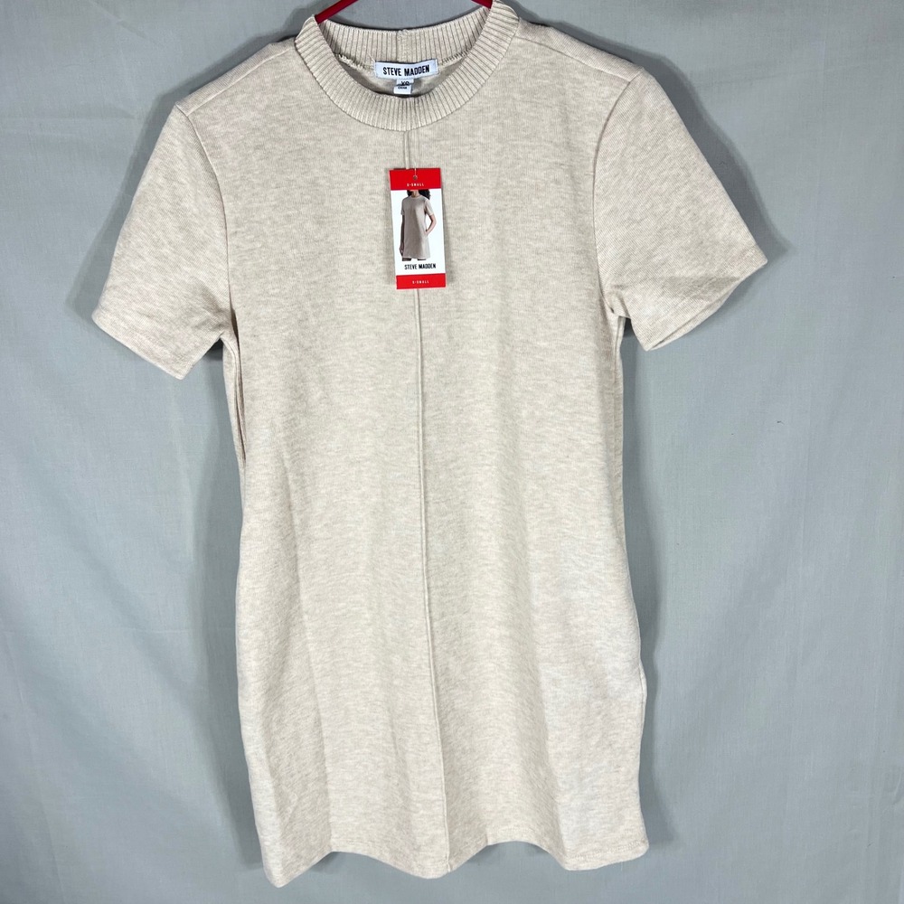 Steve Madden Sweater Dress Heather Oatmeal Womens XS